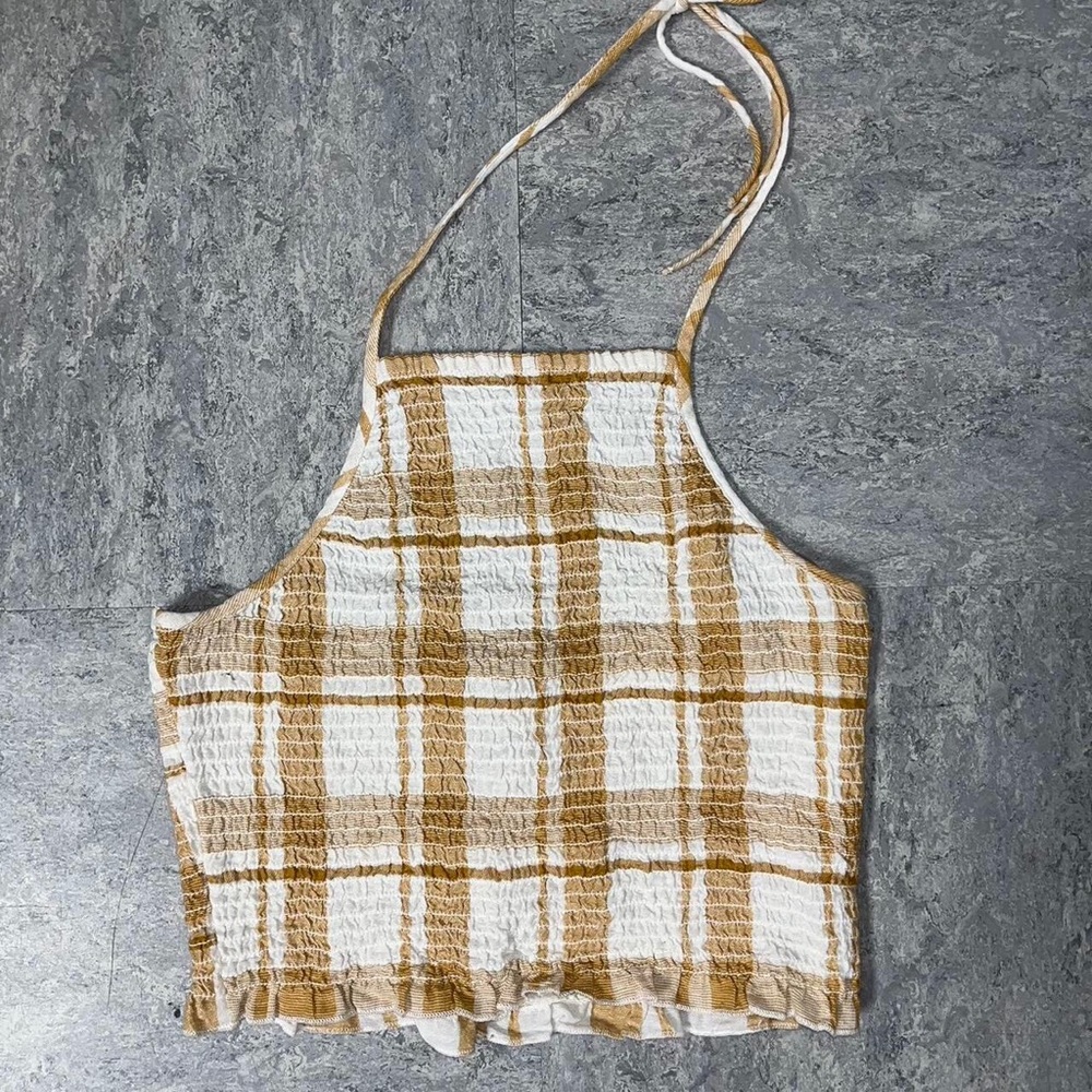 American eagle plaid halter top